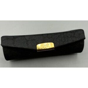Vtg Mary Kay Lipstick Case Black Hard Mirror Snap